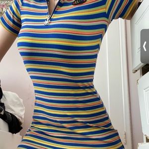 dollskill delia’s striped rainbow dress